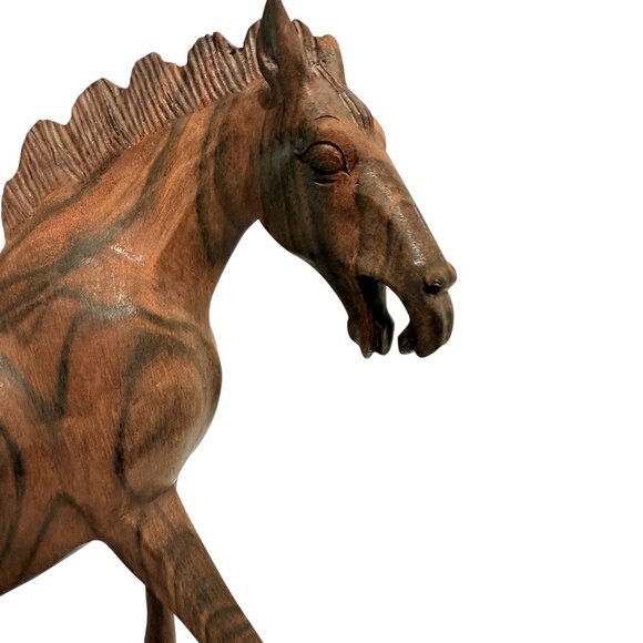 Antique Ironwood Carved Horse from 1920's - Picture 3 of 11